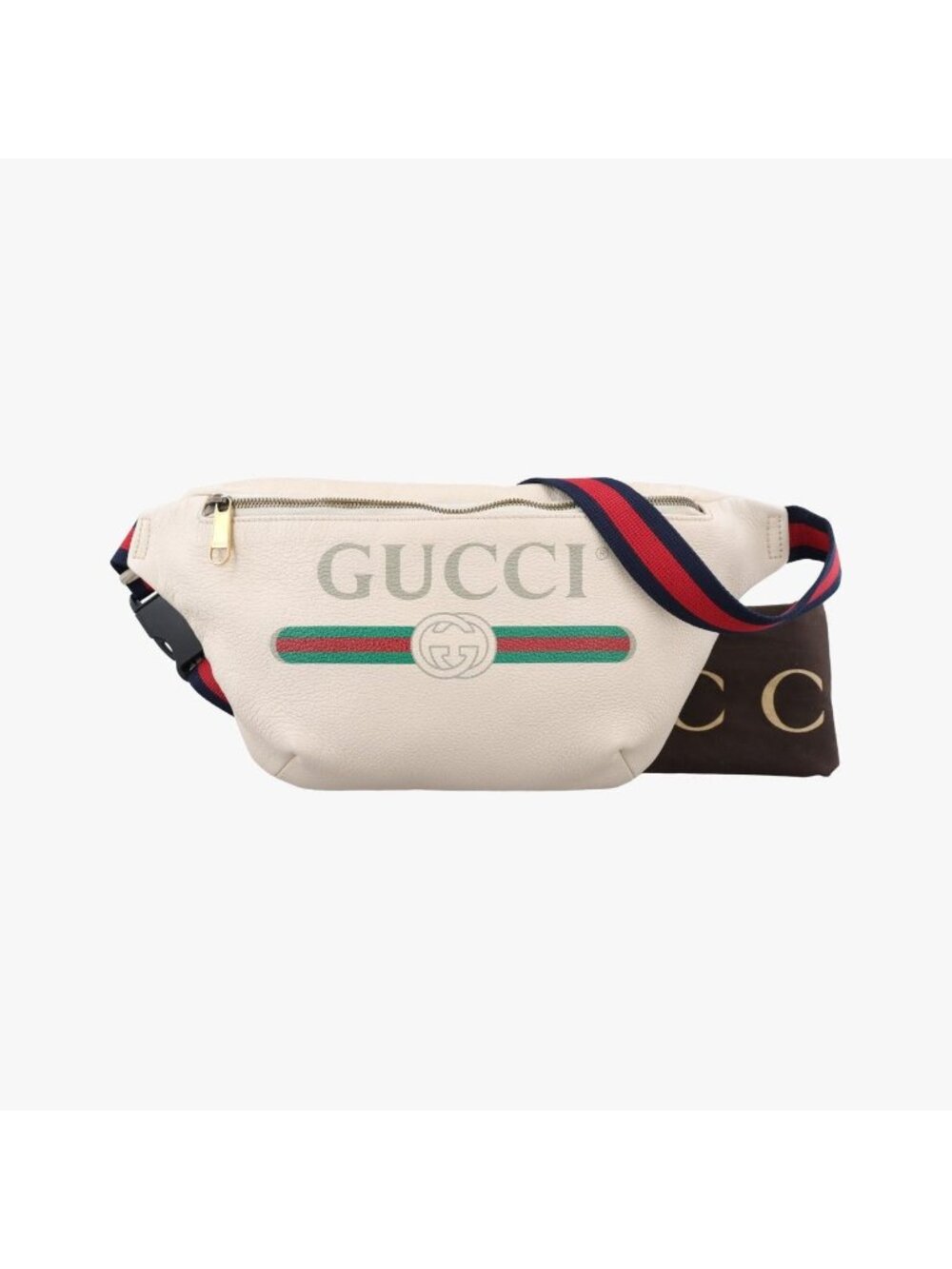 Gucci Print White Leather Handbag
